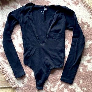 Black long sleeve bodysuit